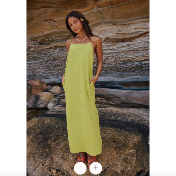 Free People - Aspen Linen Maxi (XS) - Palma Green - NWT - Picture 1 of 8